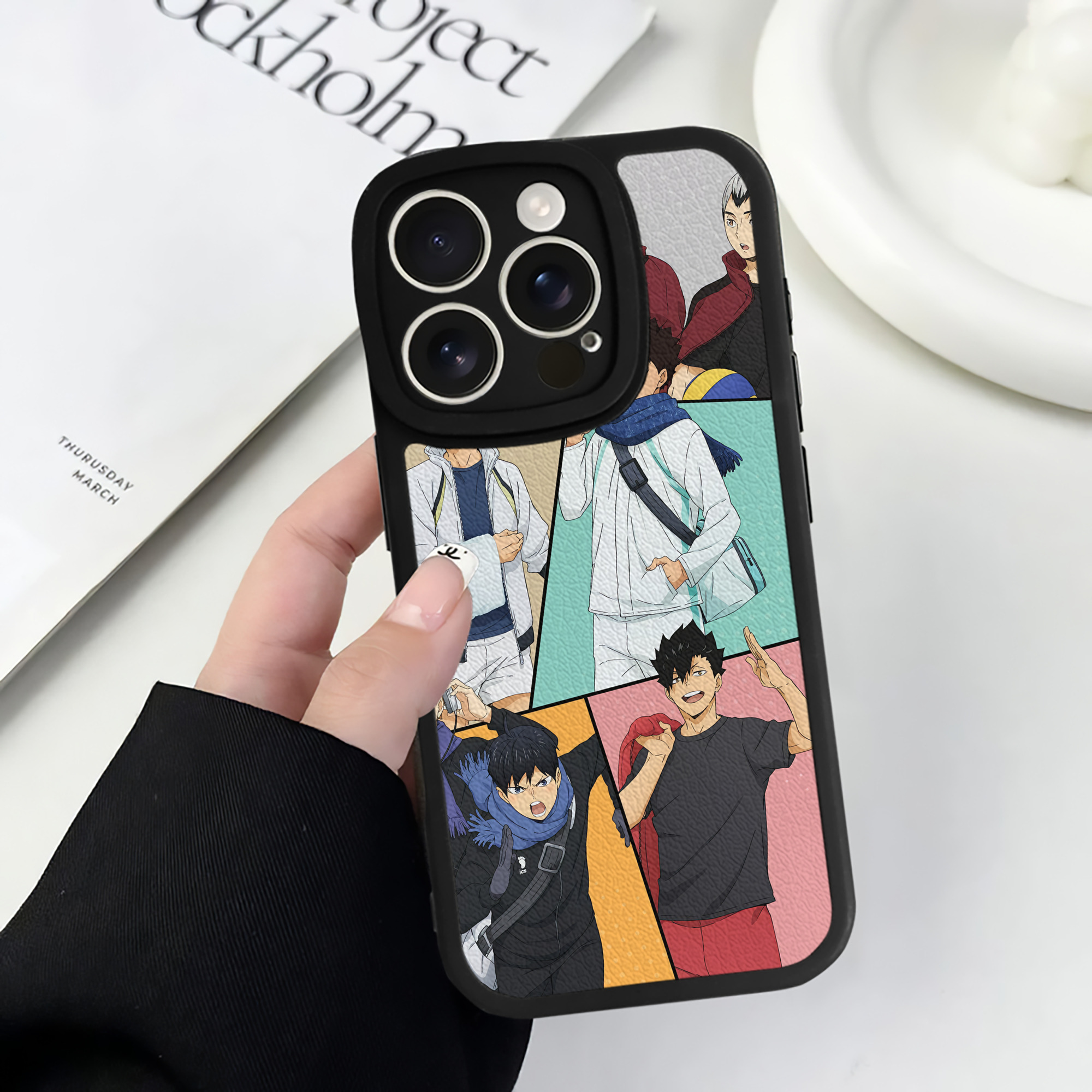 （画像用） ハイキュー!! Haikyu!! 【iPhone 16シリーズ対応】シリコンスマホケース（レザー調） 材質：シリコン